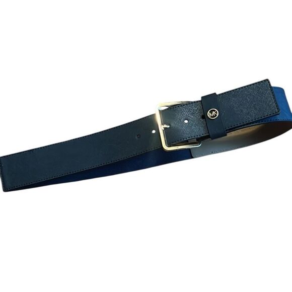 Michael Kors Blue Leather Belt Size L/XL - Picture 1 of 5